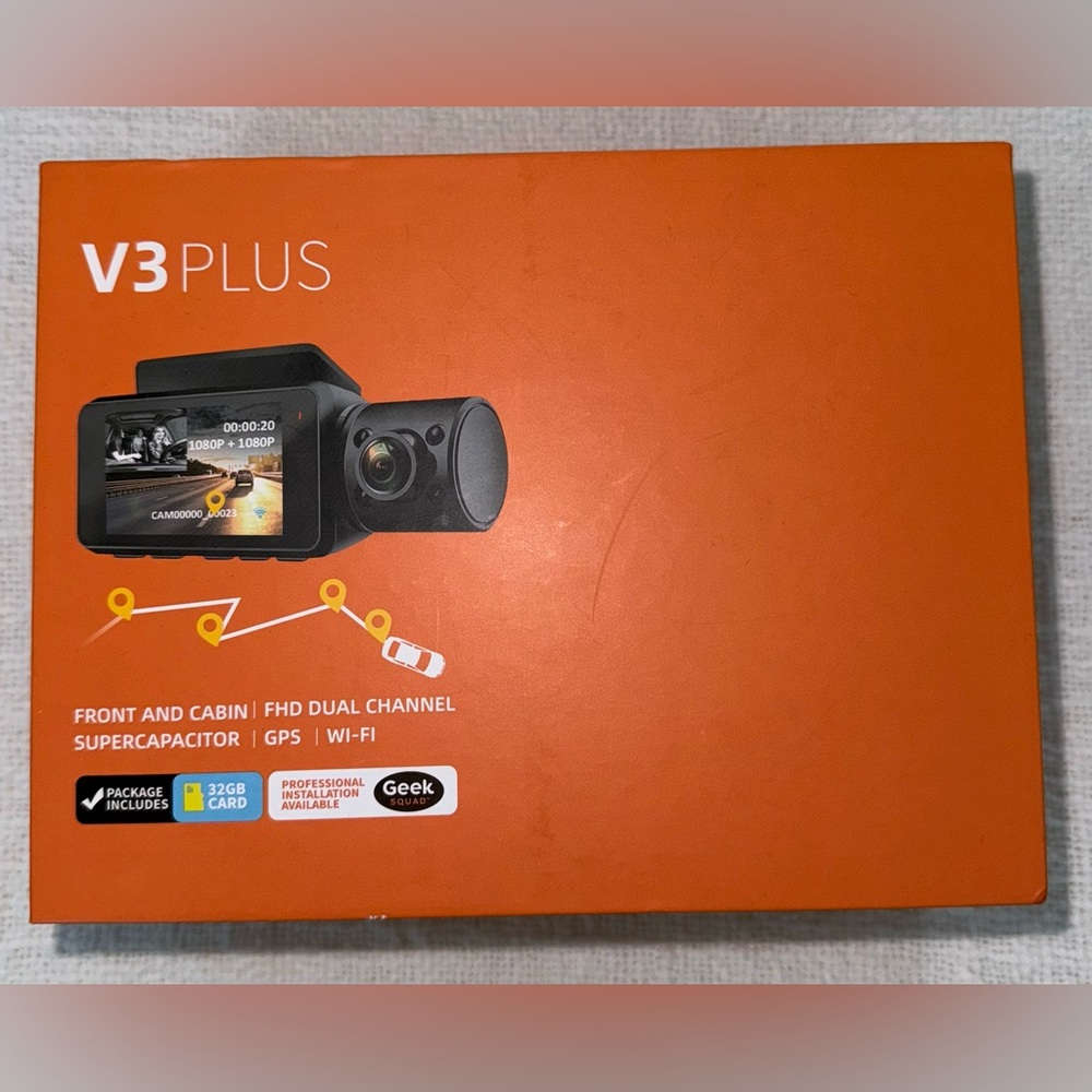 Rexing | V3 Plus Front and Cabin Dash Cam with Built-in GPS Wi-Fi